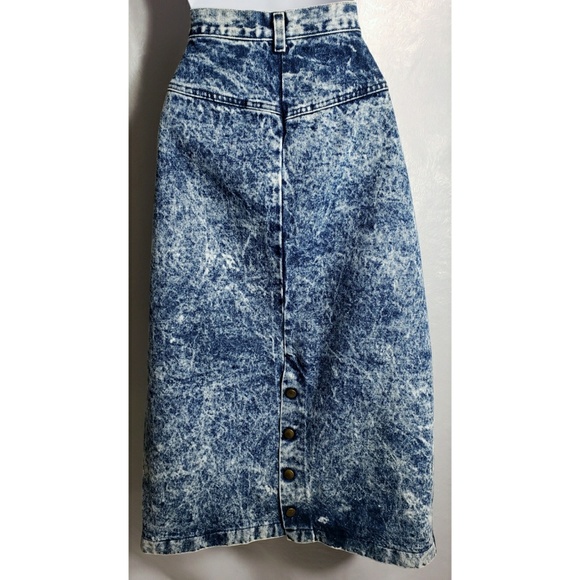 Vintage 14-15 Denim Jean Pencil Skirt Pinup Rock - Picture 2 of 8